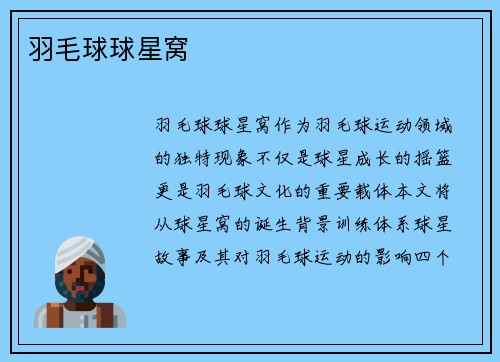 羽毛球球星窝